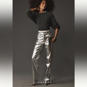 Good American Good Icon Metallic Faux Leather Pants